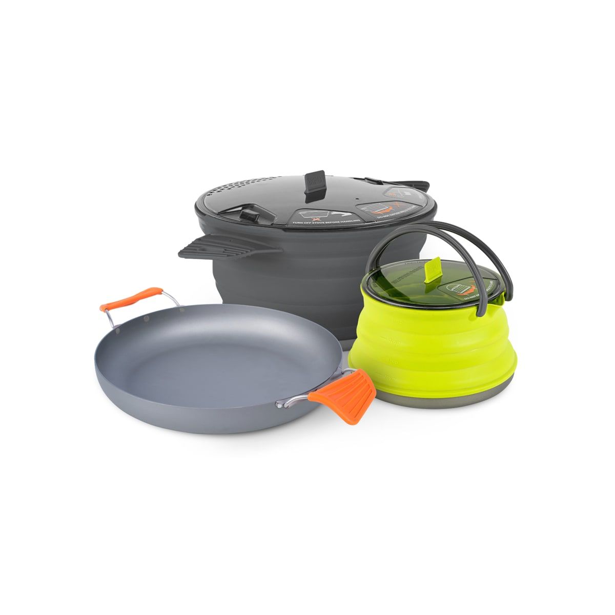 Sea To Summit X-Set32 W/Sack 3 Pc Orange Pan/Grey Pot/Lime Kettle