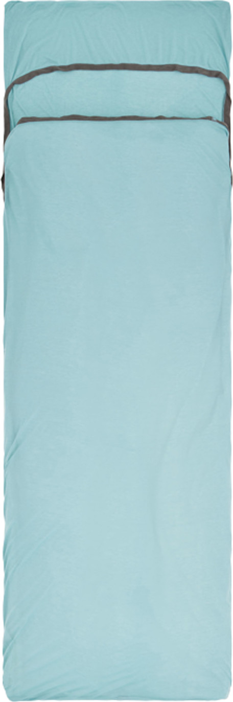 Sea To Summit Comfort Blend Liner Rectangular With Pillow Sleeve Aqua Sea Blue