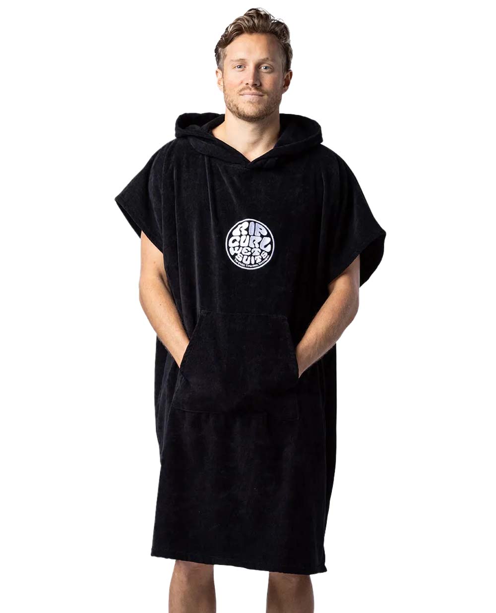 Rip Curl Brand Hooded Towel Black/Grey