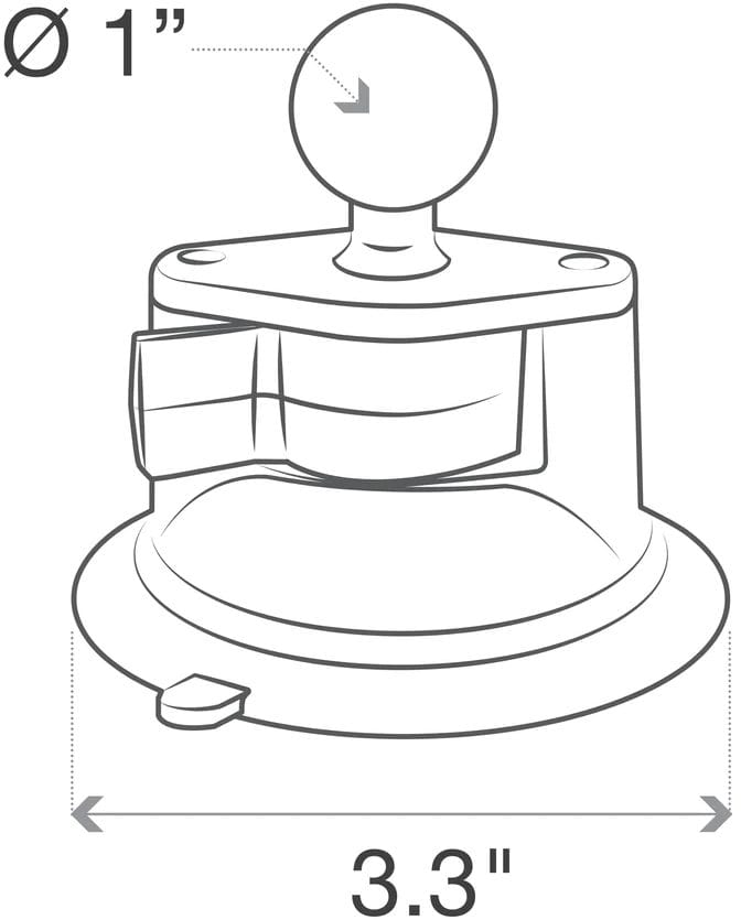 RAM Mounts Ram Twist-Lock Suction Cup Base W/Ball Sugekoppfeste Med B-Kule RAM Mounts