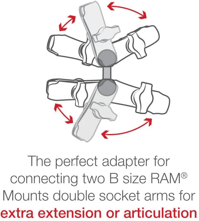 RAM Mounts Ram Double Ball Adapter B Size Kuleadapter Størrelse B RAM Mounts