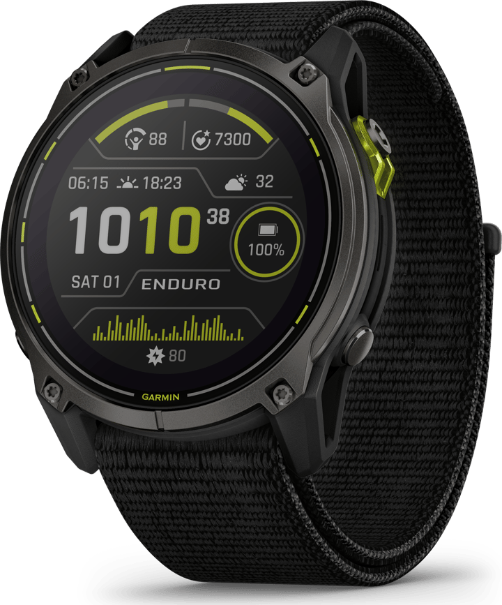 Garmin Enduro 3 Carbon Grey DLC Titanium/Black UltraFit Nylon Strap Garmin