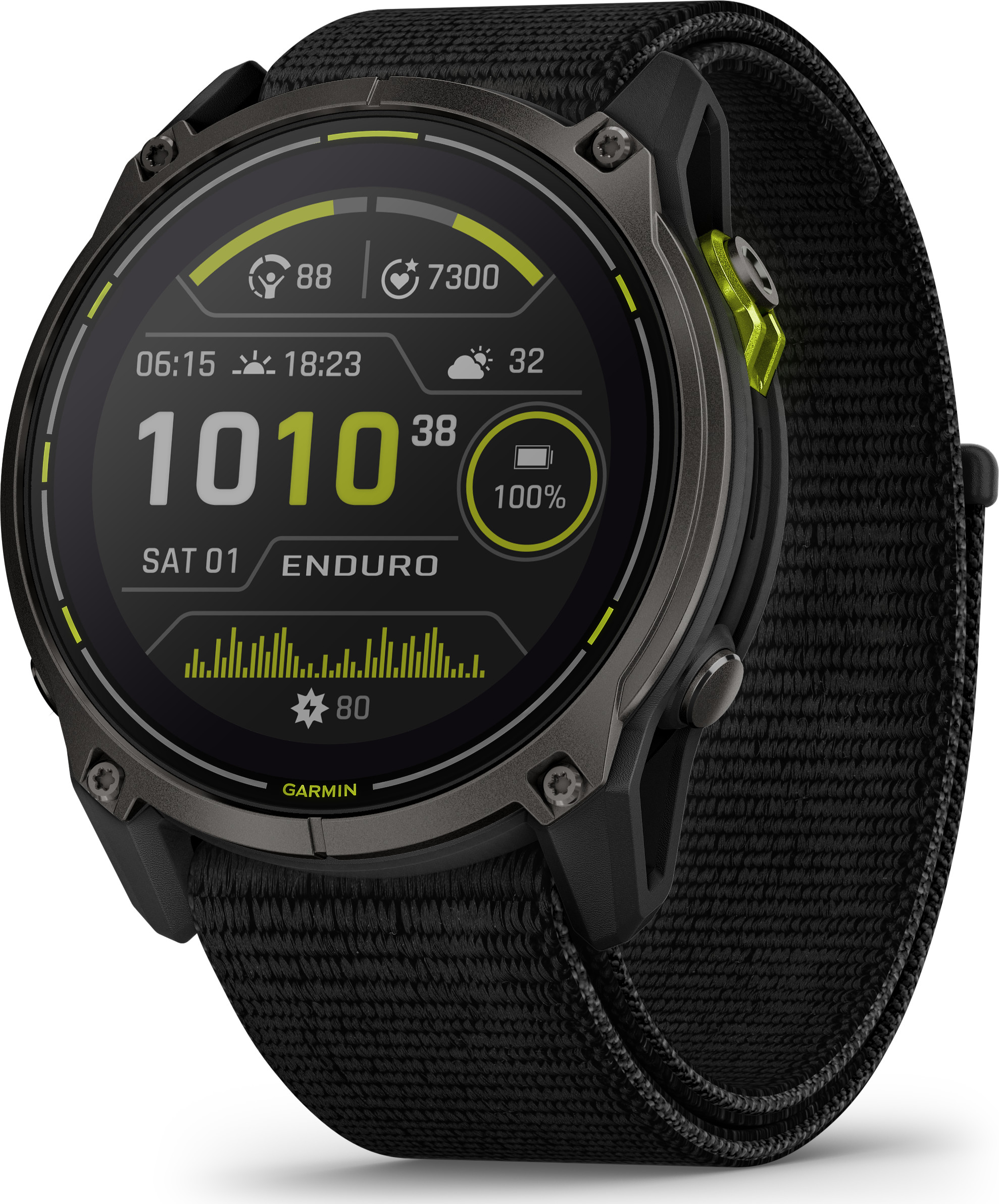 Garmin Enduro 3 Carbon Grey DLC Titanium/Black UltraFit Nylon Strap