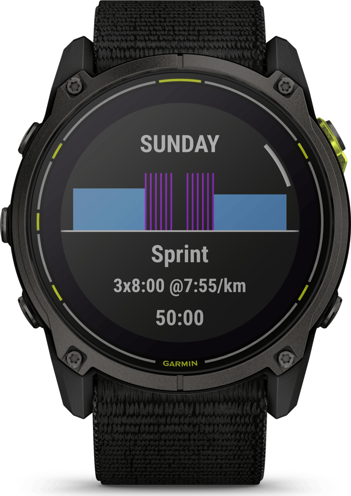 Garmin Enduro 3 Carbon Grey DLC Titanium/Black UltraFit Nylon Strap Garmin