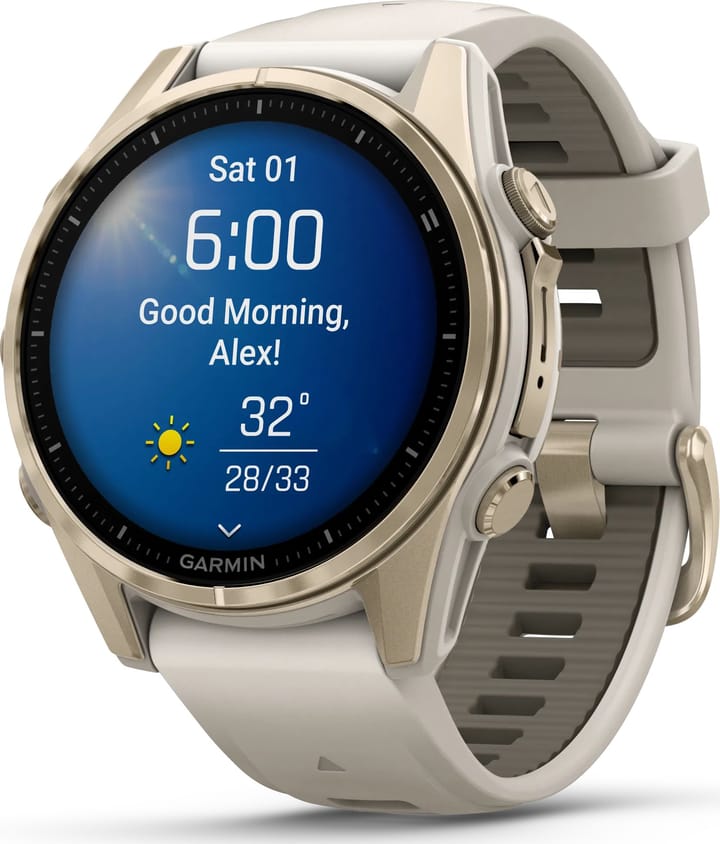 Garmin Fenix 8 Amoled 43mm, Sapphire Soft Gold - Fog Grey/Sandstone Silicone Strap Garmin