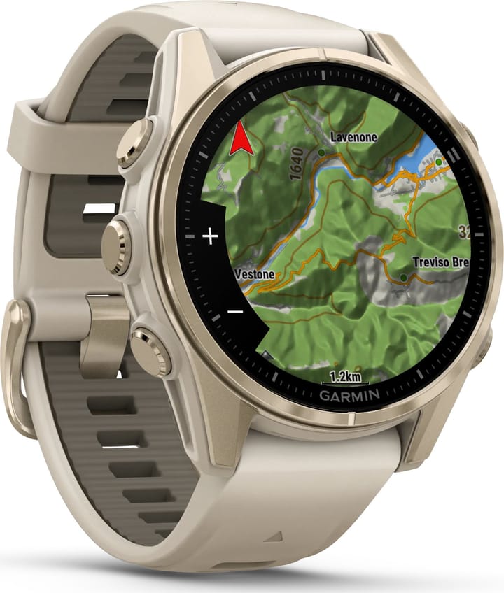 Garmin Fenix 8 Amoled 43mm, Sapphire Soft Gold - Fog Grey/Sandstone Silicone Strap Garmin