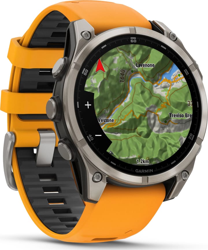 Garmin Fenix 8 Amoled 47mm, Sapphire Titanium - Spark Orange/Graphite Silicone Strap Garmin