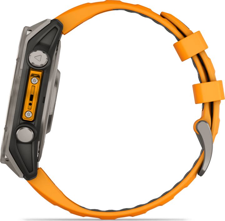 Garmin Fenix 8 Amoled 47mm, Sapphire Titanium - Spark Orange/Graphite Silicone Strap Garmin