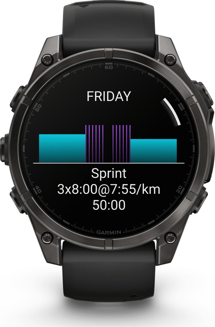 Garmin Fenix 8 Amoled 47mm, Sapphire Carbon Gray DLC Titanium - Black/Pebble Grey Silicone Strap Garmin