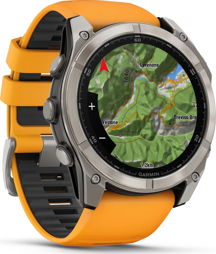 Garmin Fenix 8 Amoled 51mm, Sapphire Titanium - Spark Orange/Graphite Silicone Strap Garmin