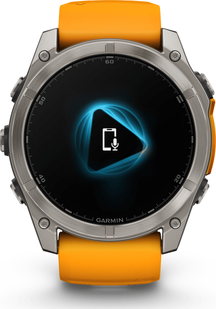 Garmin Fenix 8 Amoled 51mm, Sapphire Titanium - Spark Orange/Graphite Silicone Strap Garmin