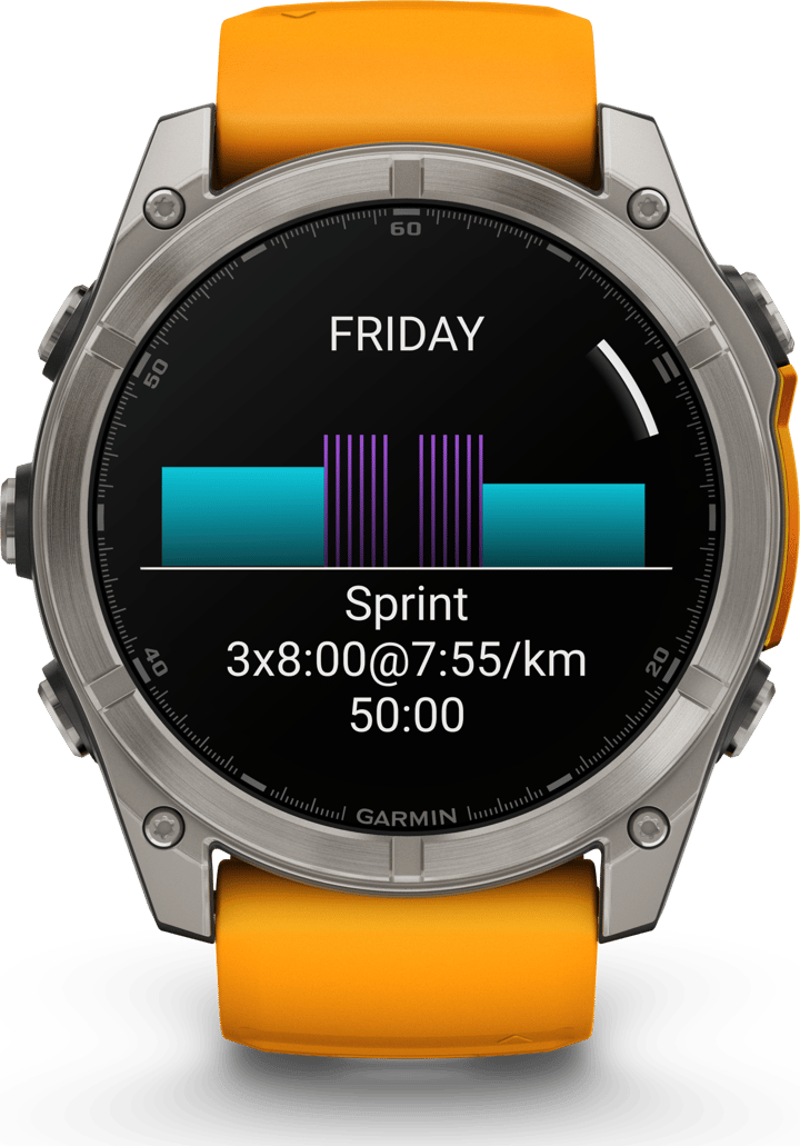 Garmin Fenix 8 Amoled 51mm, Sapphire Titanium - Spark Orange/Graphite Silicone Strap Garmin