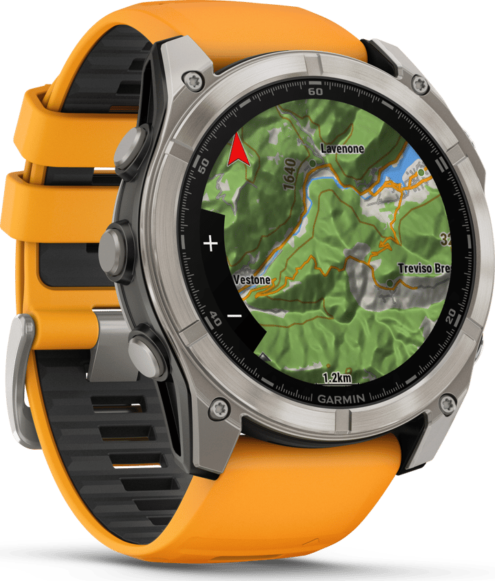 Garmin Fenix 8 Amoled 51mm, Sapphire Titanium - Spark Orange/Graphite Silicone Strap Garmin