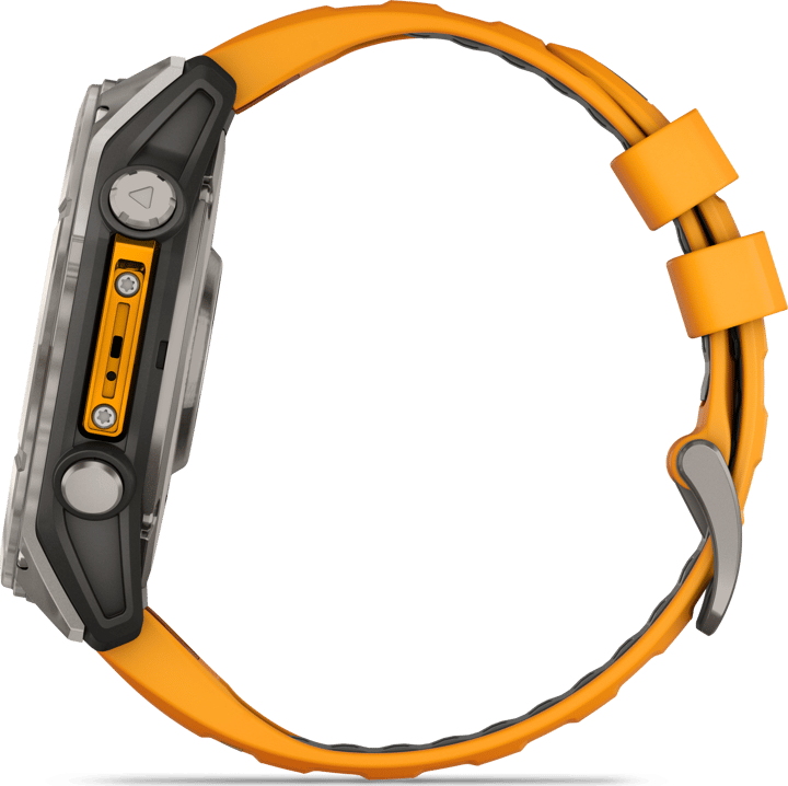 Garmin Fenix 8 Amoled 51mm, Sapphire Titanium - Spark Orange/Graphite Silicone Strap Garmin