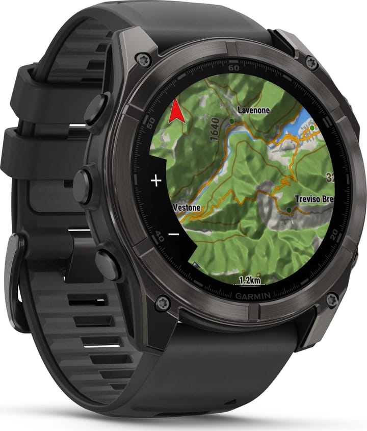 Garmin Fenix 8 Amoled 51mm, Sapphire Carbon Gray DLC Titanium - Black/Pebble Grey Silicone Strap Garmin