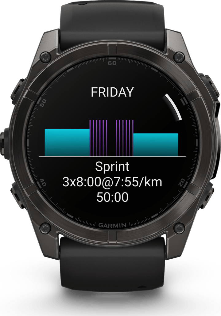 Garmin Fenix 8 Amoled 51mm, Sapphire Carbon Gray DLC Titanium - Black/Pebble Grey Silicone Strap Garmin