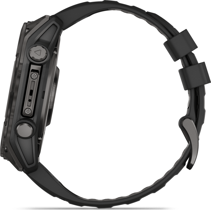 Garmin Fenix 8 Amoled 51mm, Sapphire Carbon Gray DLC Titanium - Black/Pebble Grey Silicone Strap Garmin