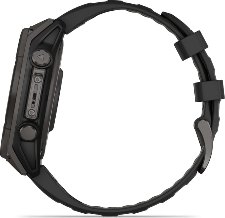 Garmin Fenix 8 Solar 47mm, Sapphire Solar Carbon Gray DLC Titanium - Black/Pebble Grey Silicone Strap Garmin