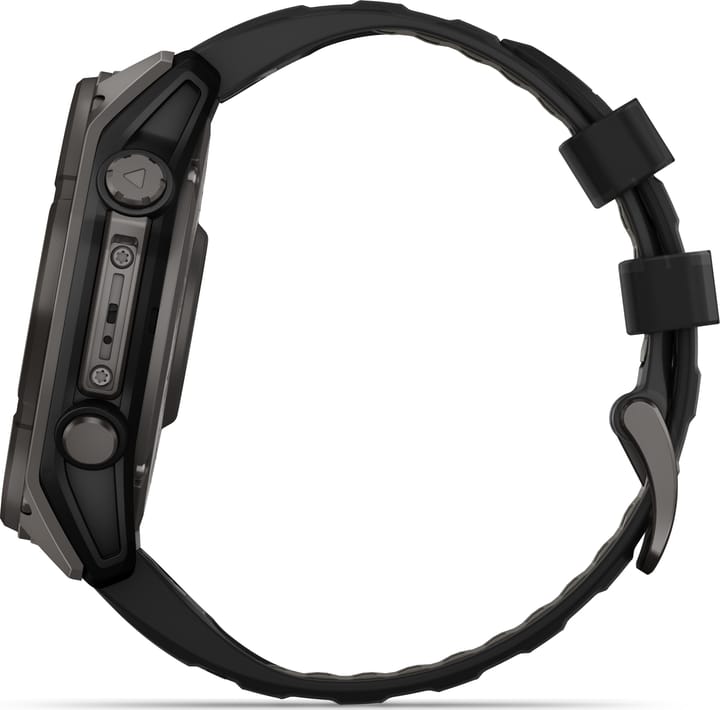 Garmin Fenix 8 Solar 51mm, Sapphire Solar Carbon Gray DLC Titanium - Black/Pebble Grey Silicone Strap Garmin