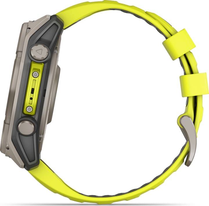 Garmin Fenix 8 Solar 51mm, Sapphire Solar Titanium - Amp Yellow/Graphite Silicone Strap Garmin