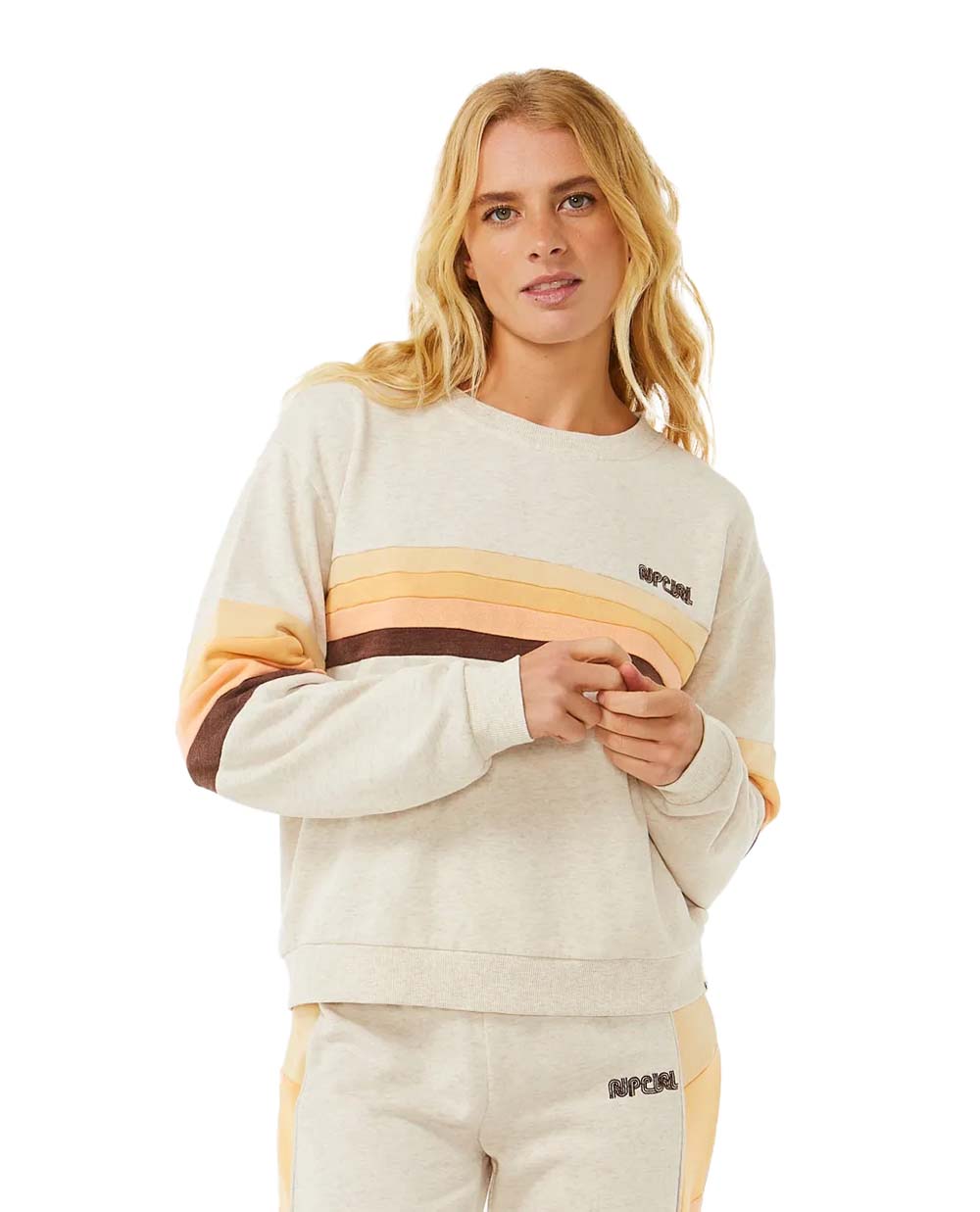 Rip Curl Women’s Surf Revival Panelled Crew Oatmeal Marle