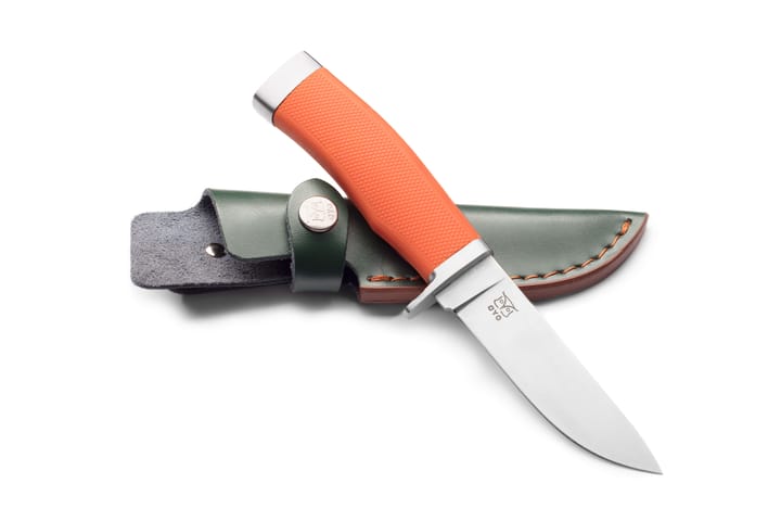 Øyo Finnskogen Knife with Leather Sheath Orange/Green Øyo