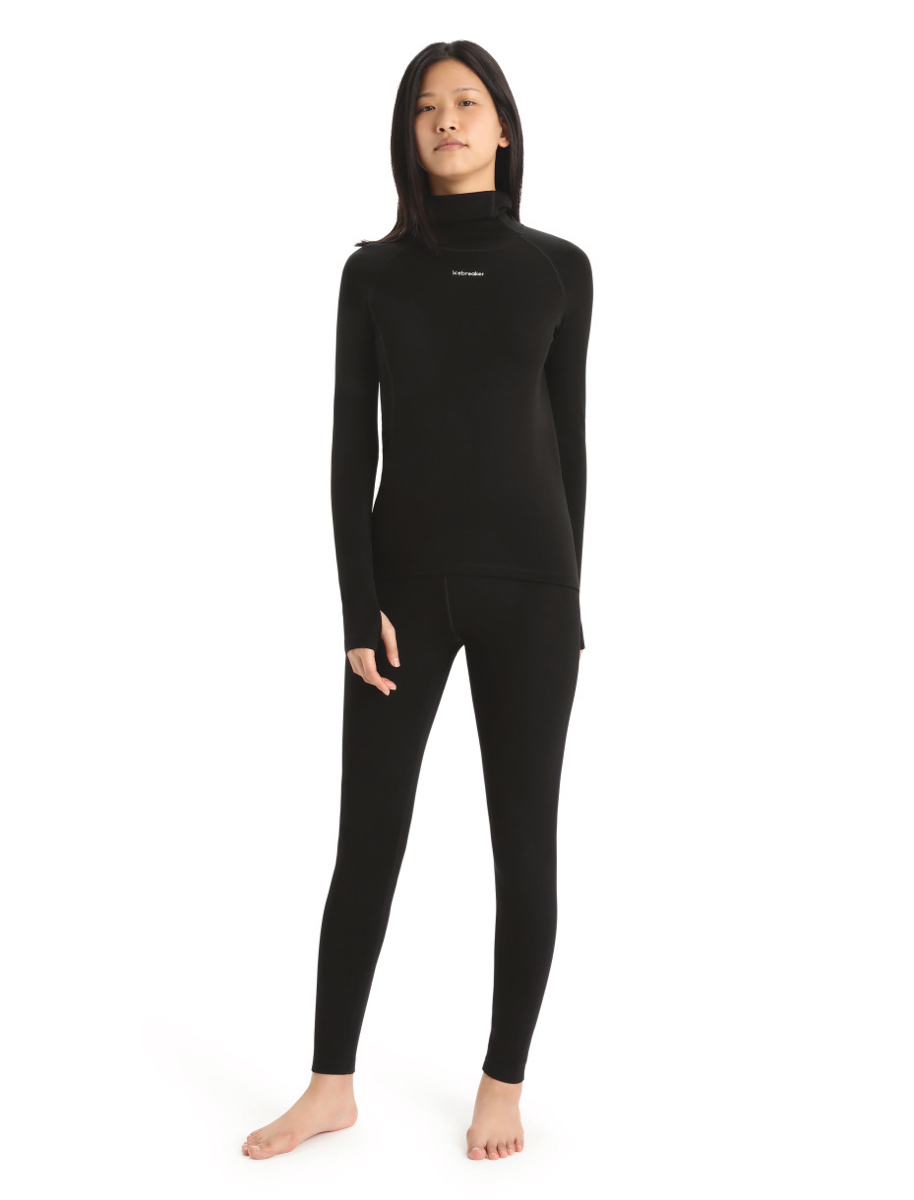 Icebreaker Women Merino LS Roll Neck Black | Fjellsport.no