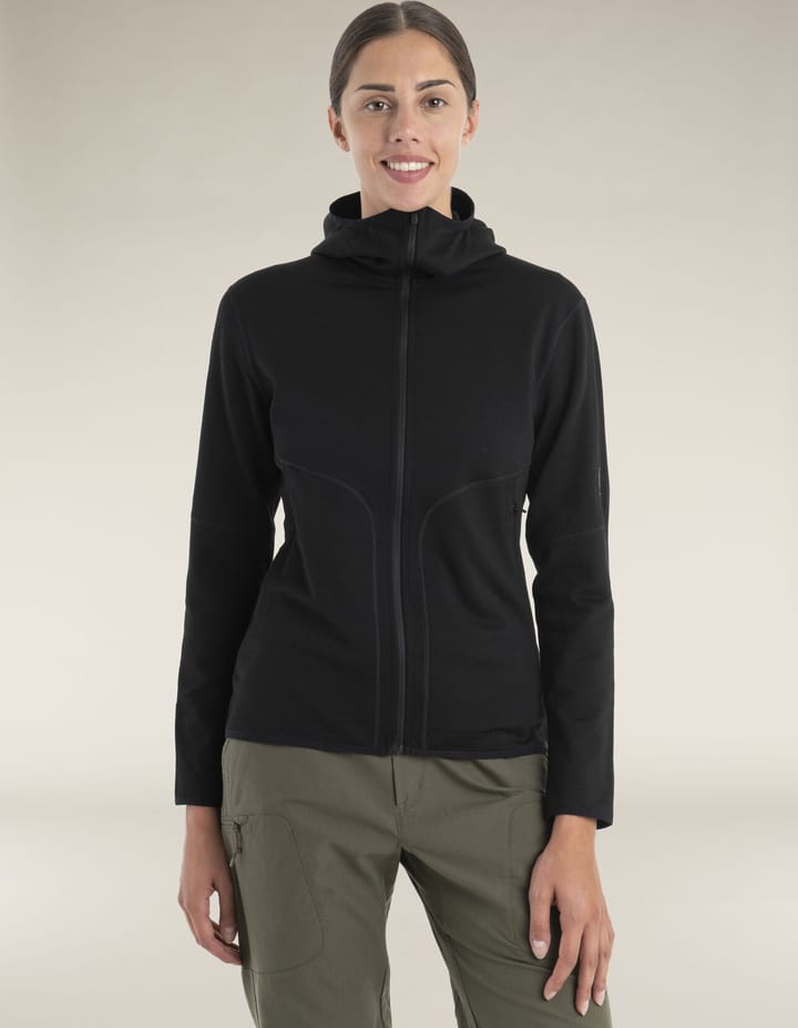 Icebreaker Women's Merino 560 Realfleece Elemental II Longsleeve Zip Black Icebreaker