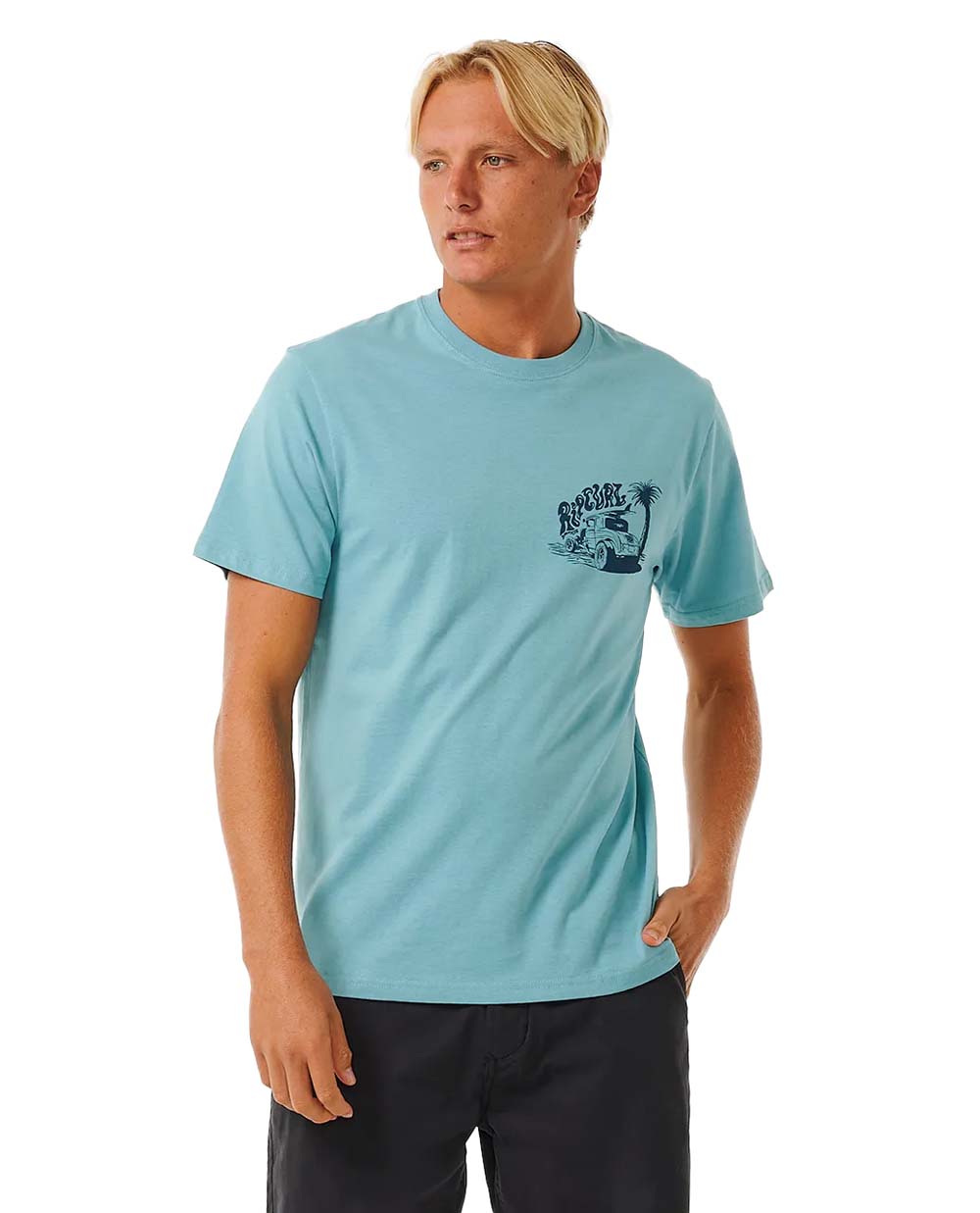 Rip Curl Men’s Keep On Trucking Short Sleeve Tee Dusty Blue