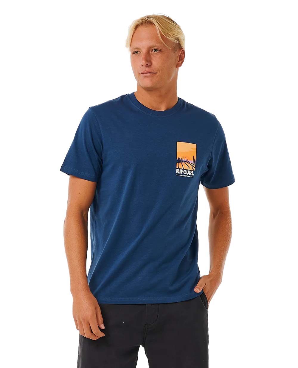 Rip Curl Men’s Keep On Trucking Short Sleeve Tee Washed Navy