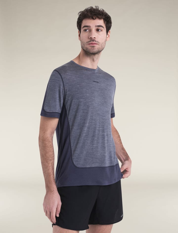 Icebreaker Men Merino 125 Zoneknit™ Energy Wind Ss Tee Graphite/graphite Hthr/cb Icebreaker