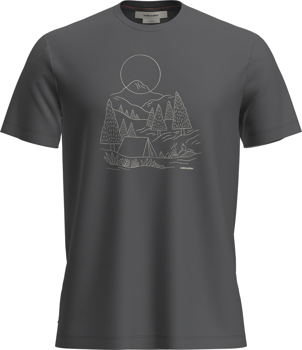 Icebreaker Men Merino 150 Tech Lite Iii Ss Tee Sunset Camp Obsidian