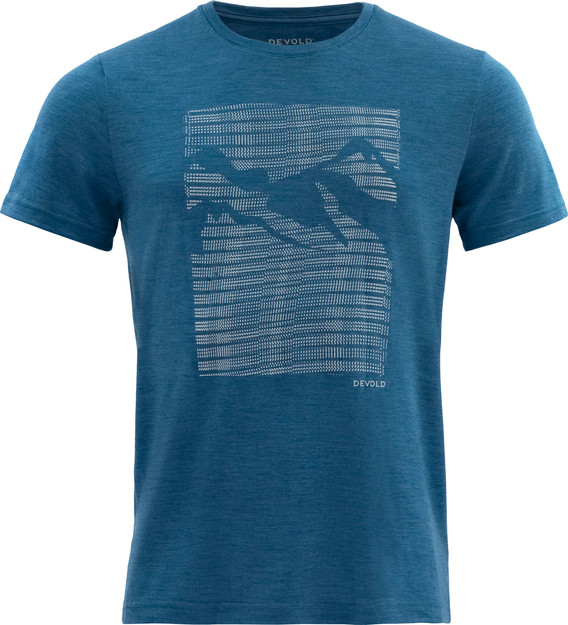 Devold Men’s Havtåka Merino 150 Tee Blue Melange