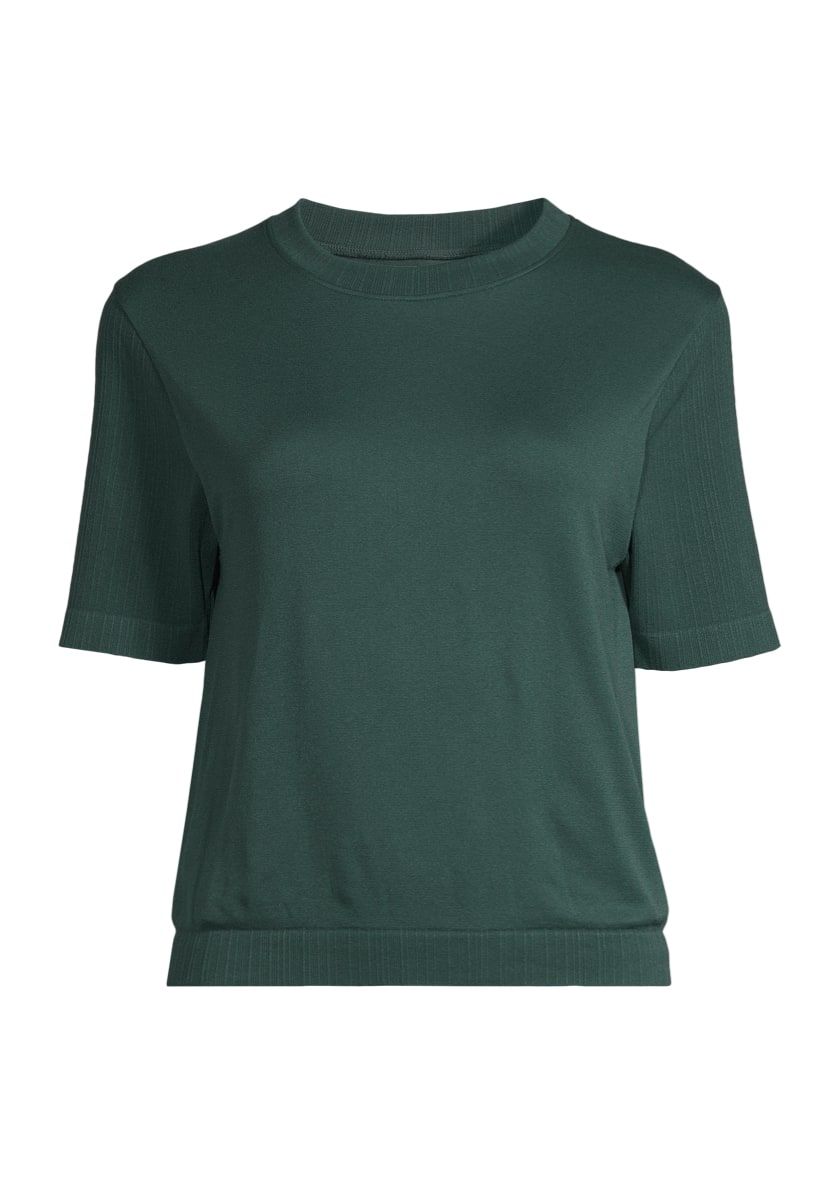 Casall Seamless Rib Sleeve Tee Dark Pine