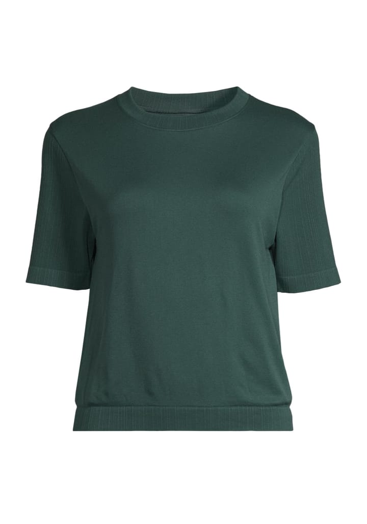 Casall Seamless Rib Sleeve Tee Dark Pine Casall