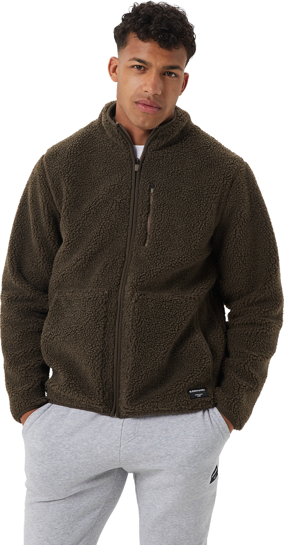 Björn Borg Men’s Centre Pile Fleece Jacket Morel