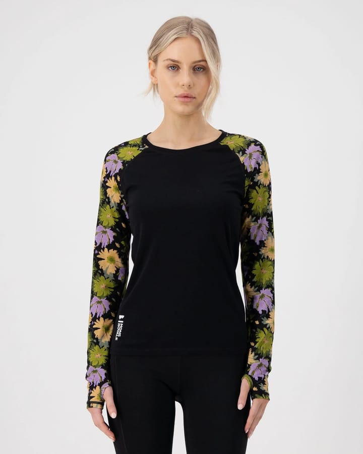 Mons Royale Women's Bella Tech Long Sleeve Alpine Bloom/black Mons Royale