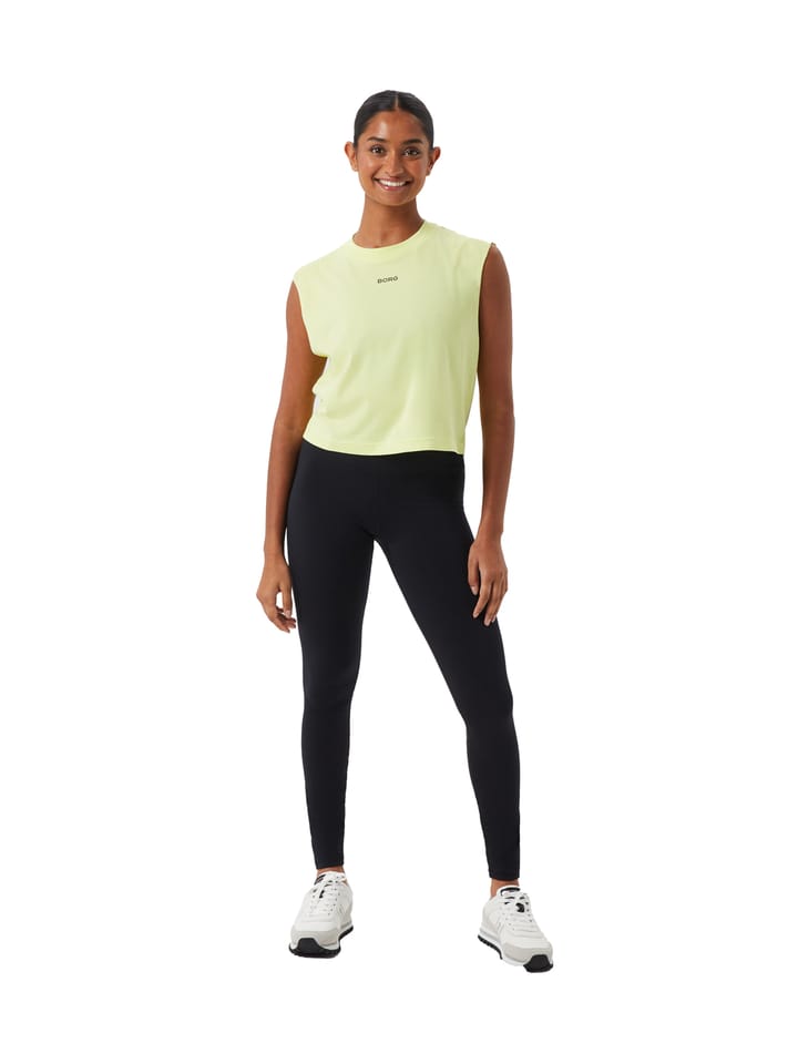 Björn Borg Women's Borg Cropped Tank Sunny Lime Björn Borg