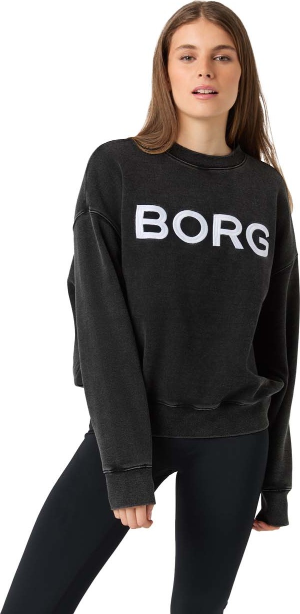 Björn Borg Women's Studio Oversized Logo Sweatshirt Washed Out Black, S