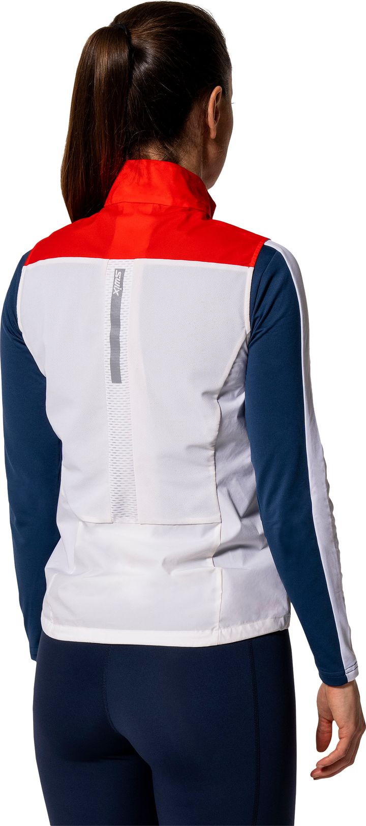 Swix Women's Roadline Wind Vest Bright White/Fiery Red Swix