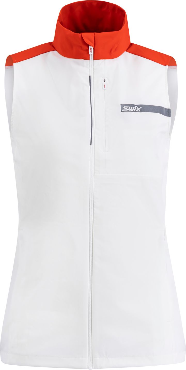 Swix Women's Roadline Wind Vest Bright White/Fiery Red Swix