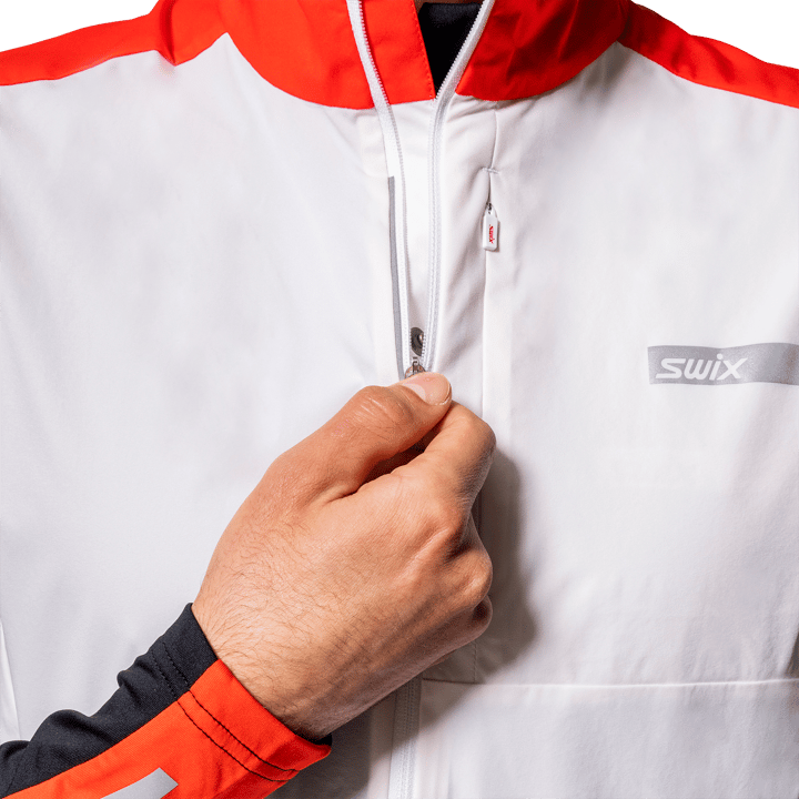 Swix Men's Roadline Wind Vest Bright White/Fiery Red Swix