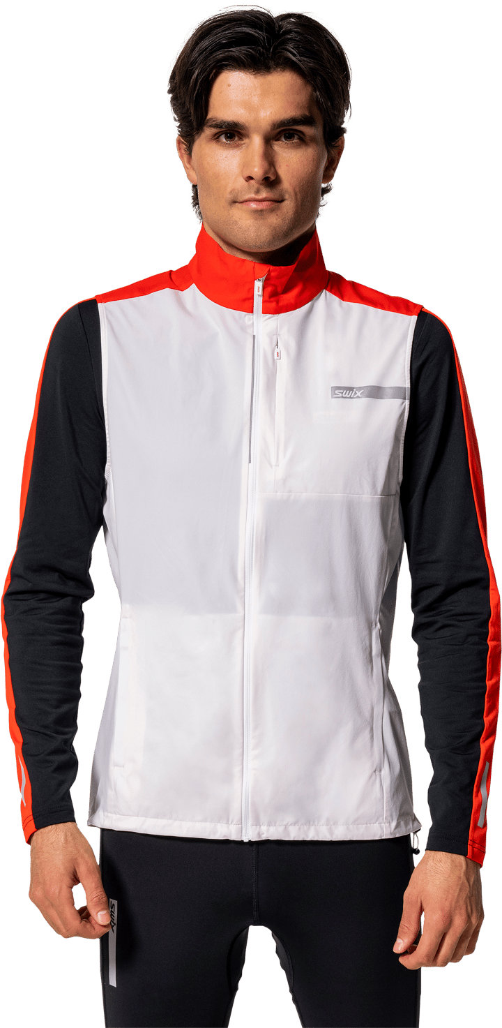 Swix Men's Roadline Wind Vest Bright White/Fiery Red Swix