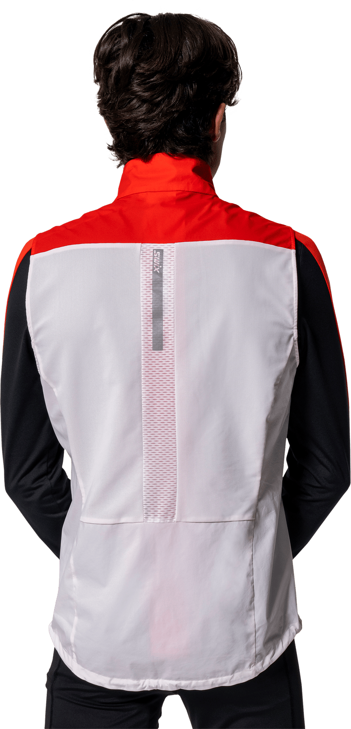 Swix Men's Roadline Wind Vest Bright White/Fiery Red Swix