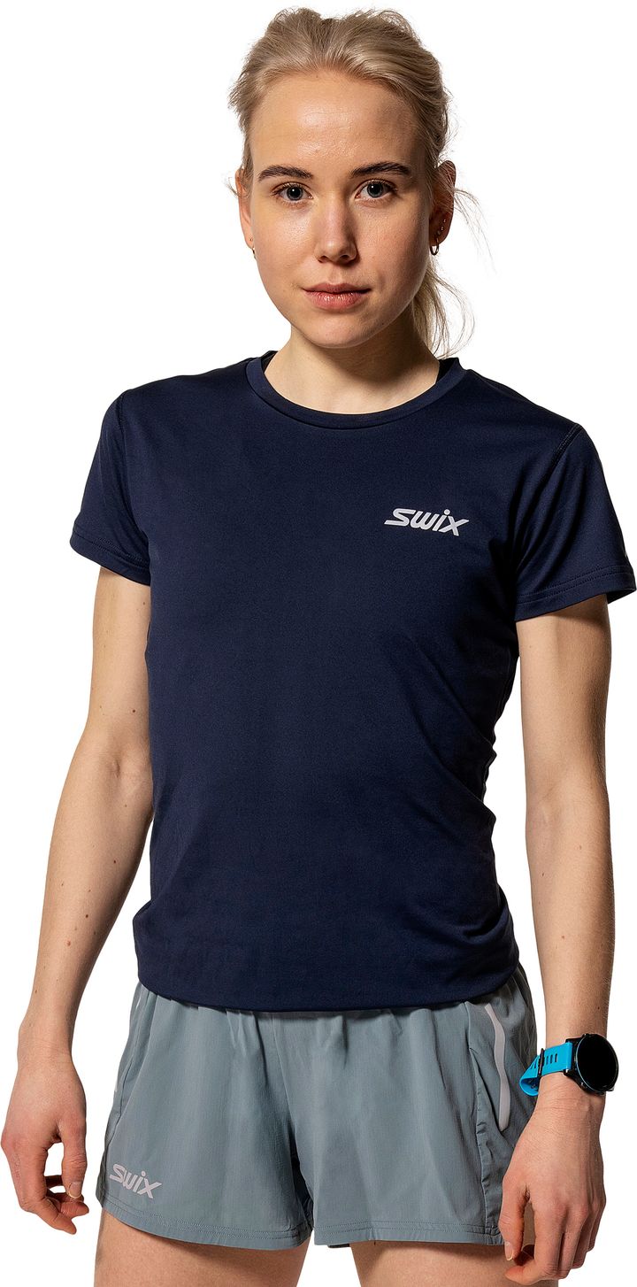 Swix Women's Pace NTS Short Sleeve Baselayer Top Dark Navy Swix