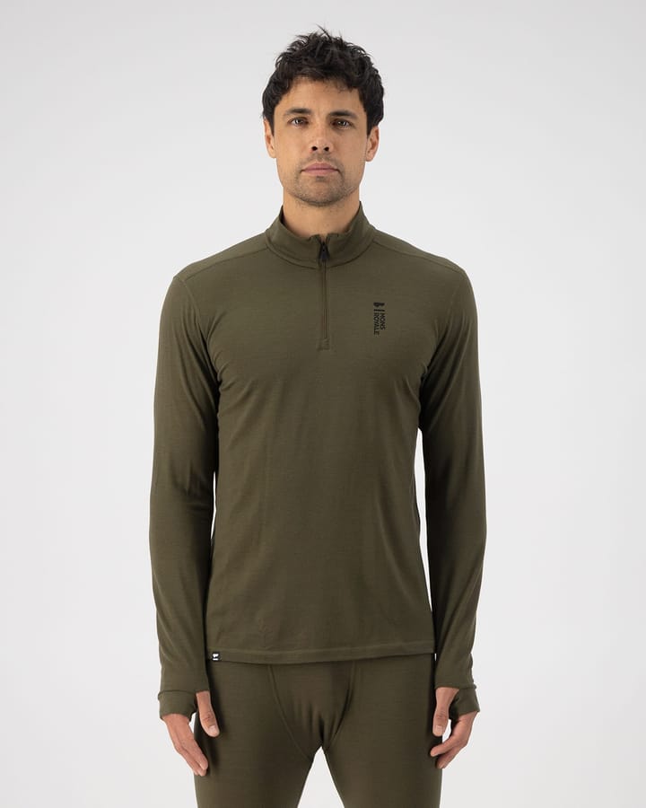 Mons Royale Men's Cascade Merino Flex 200 1/4 Zip Dark Olive Mons Royale