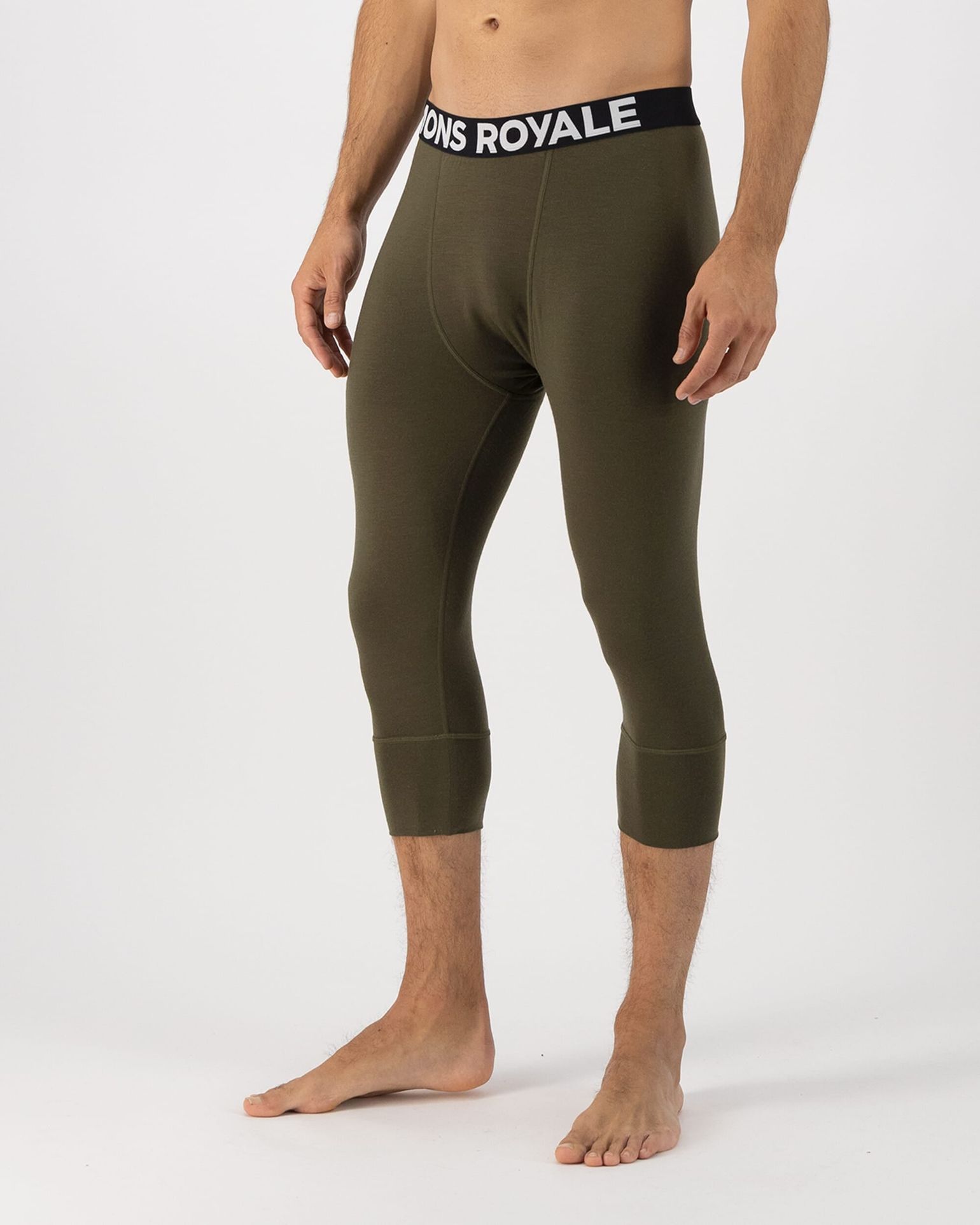 Mons Royale Men's Cascade Merino Flex 200 3/4 Legging Dark Olive