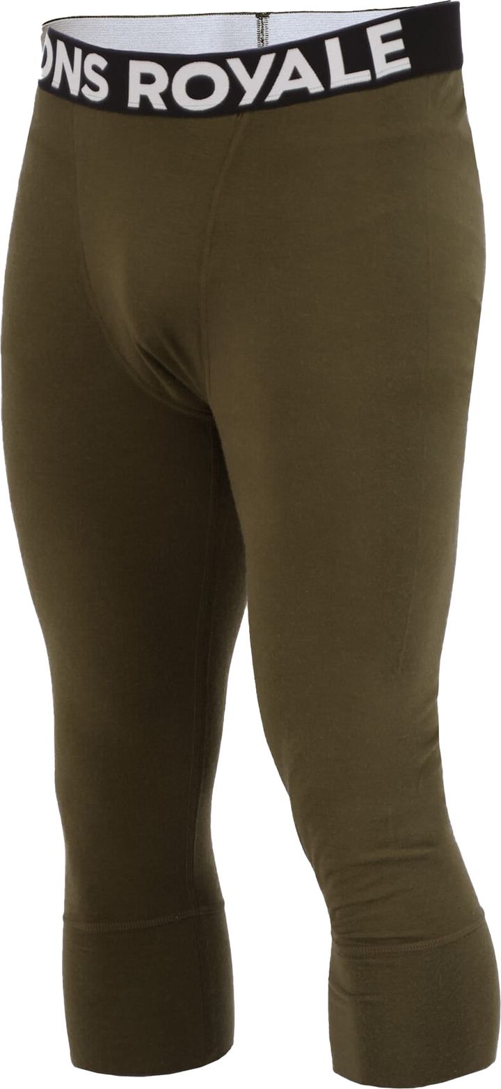 Mons Royale Men's Cascade Merino Flex 200 3/4 Legging Dark Olive Mons Royale