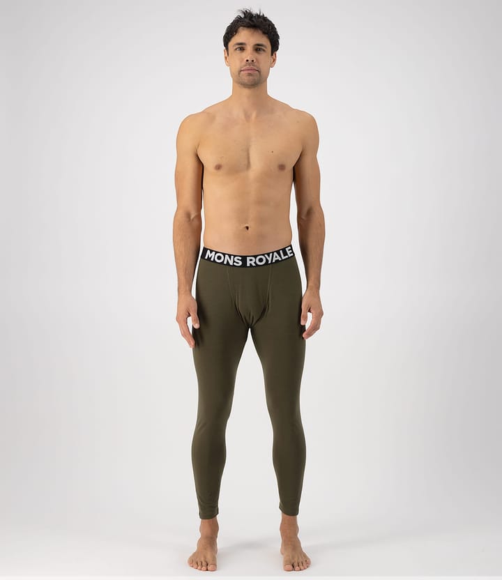 Mons Royale Men's Cascade Merino Flex 200 Legging Dark Olive Mons Royale