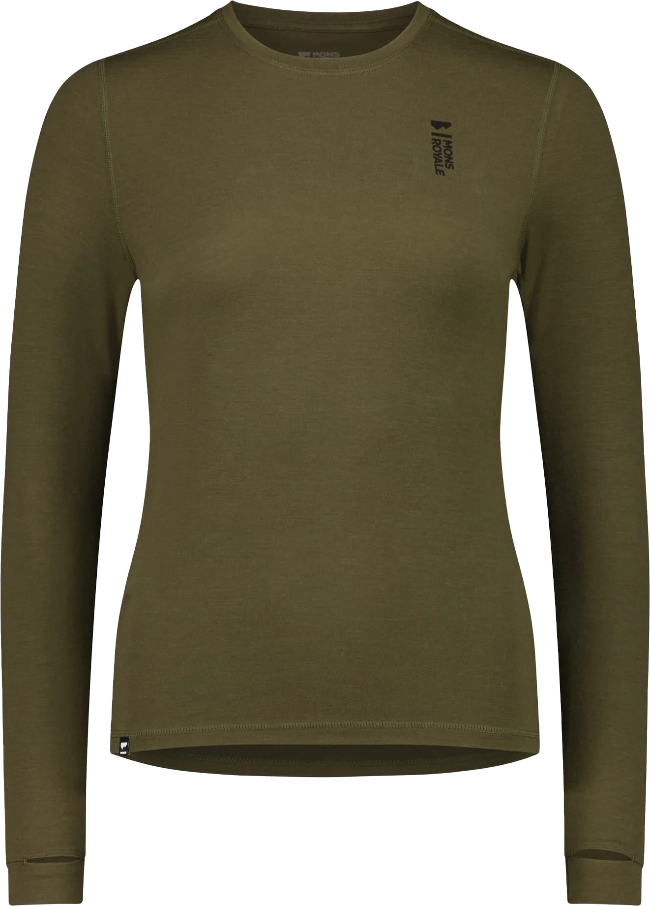 Mons Royale Women’s Cascade Merino Flex 200 Long Sleeve Dark Olive